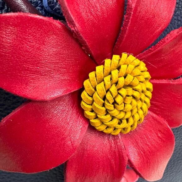 Genuine Leather Bag Charm Leather Purse Accessories Flower Bag Charm NEW - Picture 3 of 8